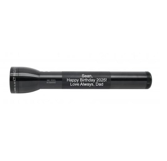 ML300L LED 3-Cell D Flashlight - Black - Custom Engraving