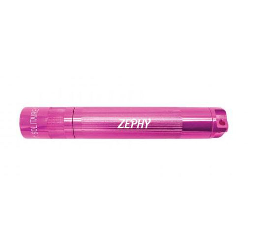 Solitaire LED Key Chain Flashlight - Pink - Custom Engraving