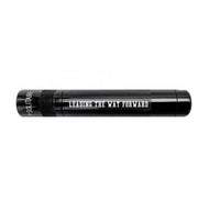 Black Solitaire LED key chain flashlight with Leading the Way Forward engraved along its body