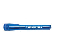 Blue Mini Maglite Pro LED flashlight engraved with NAJBOLJI DIDA