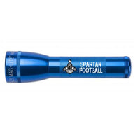 Blue ML25LT LED 2-Cell C flashlight with Spartan Football engraving