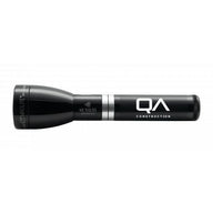 Gloss black ML150LRS rechargeable LED fast-charging flashlight with Construction branding