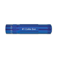 Blue XL50 LED 3-Cell AAA flashlight engraved with #1 Collie Son