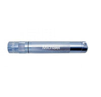 Solitaire LED key chain flashlight in gray metal engraved with Michael