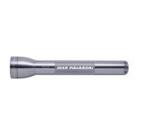 Gray ML300L LED 3-Cell D flashlight engraved with Josh Macaroni