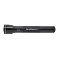 ML300L LED 3-Cell D flashlight in black with Ray's Flashlight engraving along the body