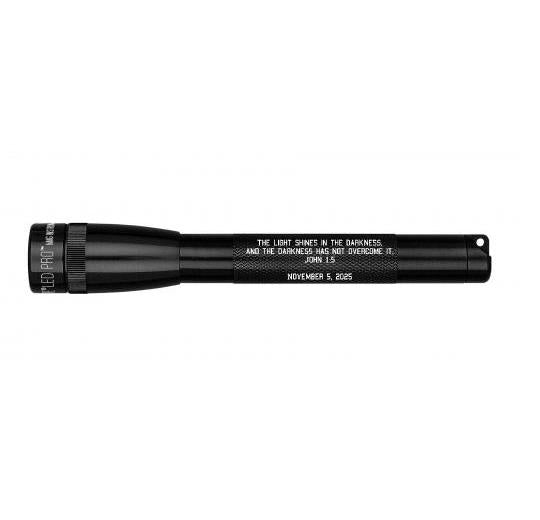 Mini Maglite Pro LED Flashlight - Black - Custom Engraving