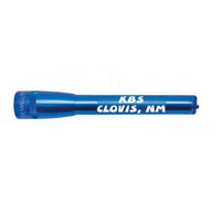 Blue Mini Maglite Pro LED Flashlight with KBS CLOVIS NM engraving