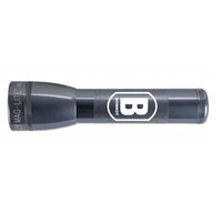 Gray ML25LT LED 2-Cell C flashlight with knurled grip and large B logo