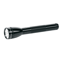 Maglite ML100 LED 3C flashlight in black with knurled grip shown horizontally.