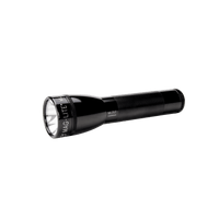 Maglite ML25IT Classic 2C flashlight with black knurled body angled in view