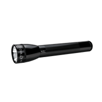 Black Maglite ML25LT LED 3C flashlight shown diagonally with textured body