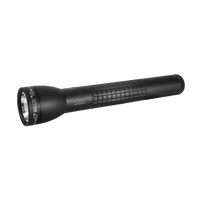 Maglite ML300LX LED 3D flashlight lying diagonally with textured grip and front bezel visible