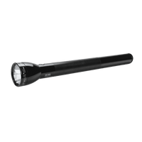 Black Maglite ML300L LED 6D flashlight shown diagonally across the frame