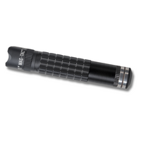 Mag-TAC LED rechargeable flashlight with crowned bezel in black shown from a side view