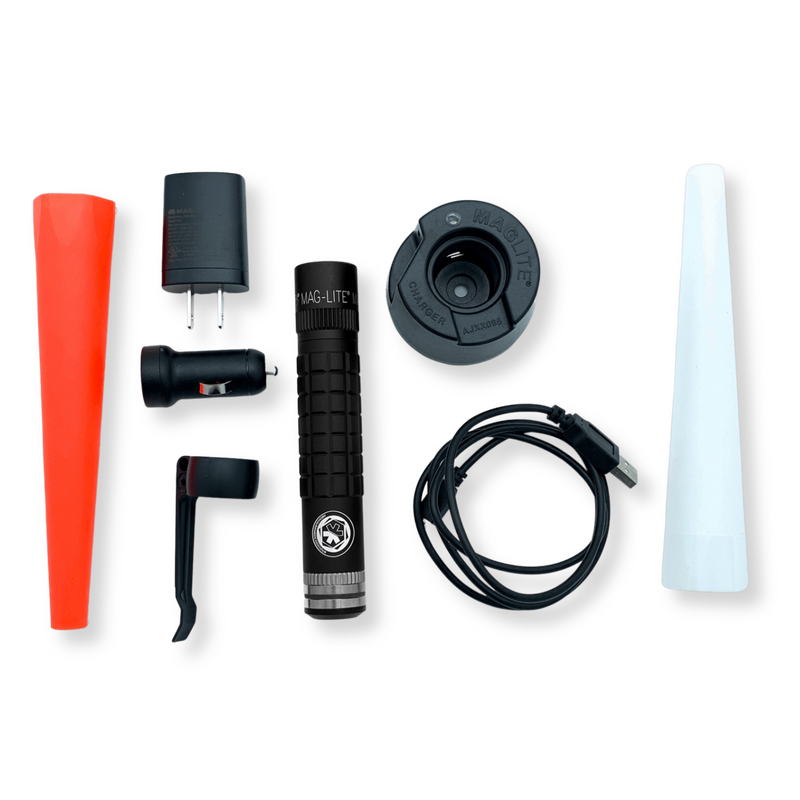 Maglite MAG-TAC RECHARGEABLE FLASHLIGHT with APA LOGO BUNDLE