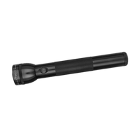 Diagonal view of a Maglite Classic 3D flashlight with a black cylindrical body