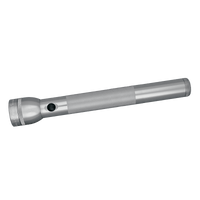 Silver Maglite Classic 4D flashlight with knurled grip shown diagonally.