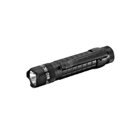 Mag-Tac LED crowned bezel flashlight shown diagonally with crown bezel and tactical grip.