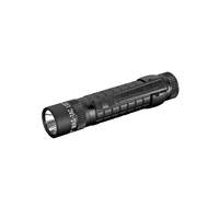 Black MAG-TAC LED flashlight with plain bezel and rugged ribbed body