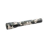 Camouflage pattern Mini Maglite Classic AA flashlight angled diagonally