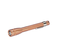 Copper colored Mini Maglite LED AAA flashlight with pocket clip