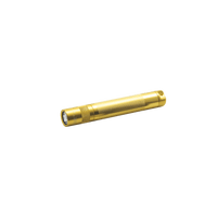 Gold Solitaire Classic Flashlight with knurled body lying diagonally in the frame