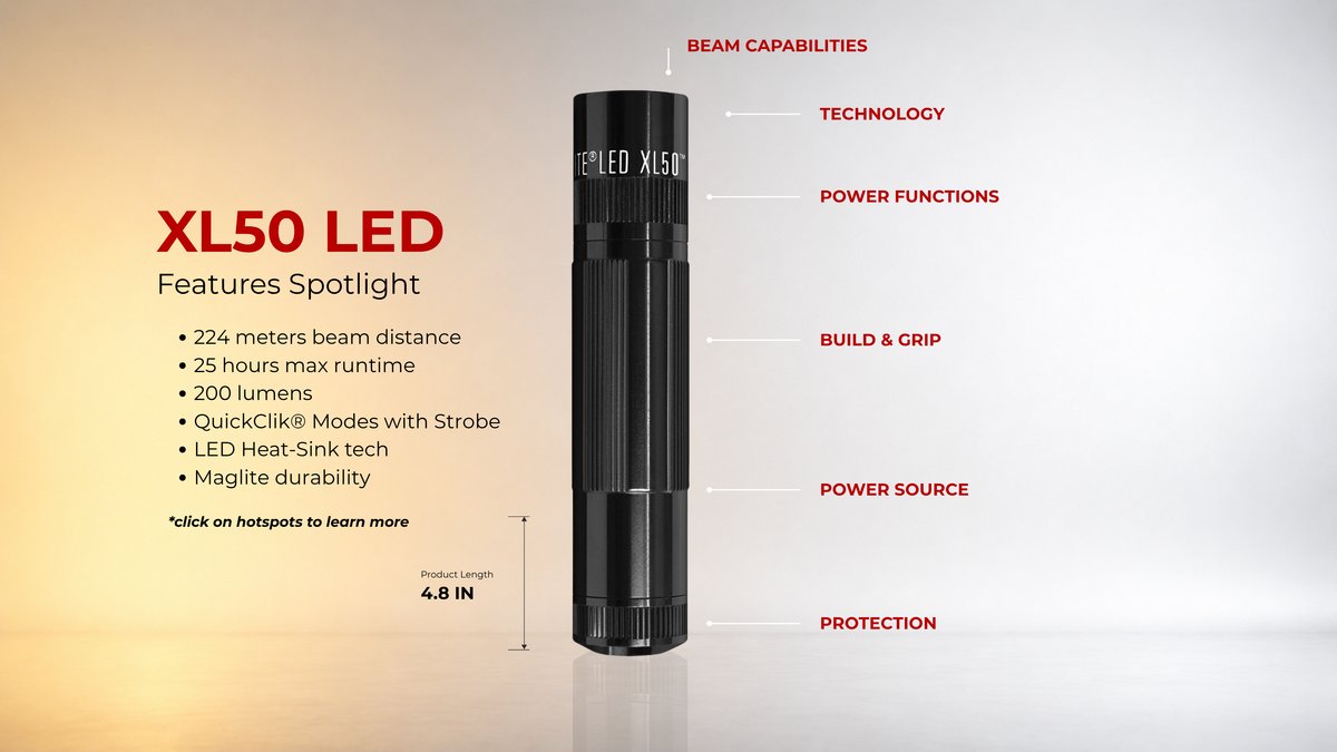 Maglite XL50 LED 3 Cell AAA Flashlight Gray Engraving Maglite XL50 LED 3 Cell AAA Flashlight Gray Engraving