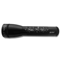Maglite ML25LT LED flashlight in black with Happy New Year and 2024 engraving