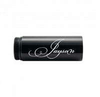Black Maglite ML300L barrel storage accessory with white cursive engraving