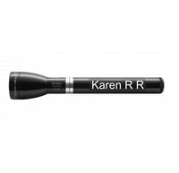 Gloss black ML150LR rechargeable LED fast charging flashlight with Karen RR engraving