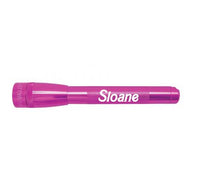 Pink Mini Maglite Pro LED flashlight engraved with Sloane