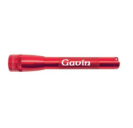 Mini Maglite Pro LED Flashlight - Red - Custom Engraving