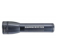 Gray ML25LT LED 2-Cell C flashlight engraved Makowski Hunt Club