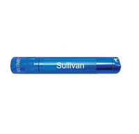 Blue Solitaire LED key chain flashlight engraved with Sullivan