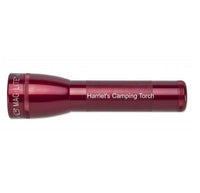 Red ML25LT LED 2-Cell C flashlight with Harriet's Camping Torch engraving