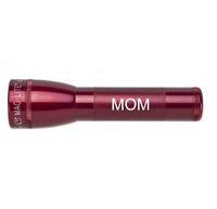 Red Mag-Lite ML25LT LED two-cell C flashlight with MOM engraving