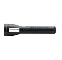 Black ML50LX LED two-cell C flashlight with engraved label