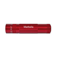 Red XL50 LED 3-Cell AAA flashlight with Marbella engraving