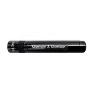 Black Solitaire LED key chain flashlight engraved Morrison & Morrison