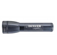Gray ML25LT LED 2-Cell C flashlight with Denver Logistics engraving