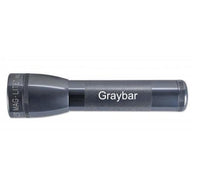 Gray Maglite ML25LT LED 2-Cell C flashlight with Graybar engraving