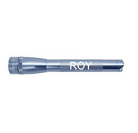 Mini Maglite Pro LED flashlight in gray with custom ROY engraving