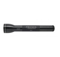Black ML300L 3-Cell D flashlight with Franks Automotive engraving along the body.