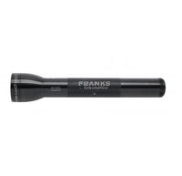 Side view of black ML300L 3-Cell D flashlight with Franks Automotive engraving.