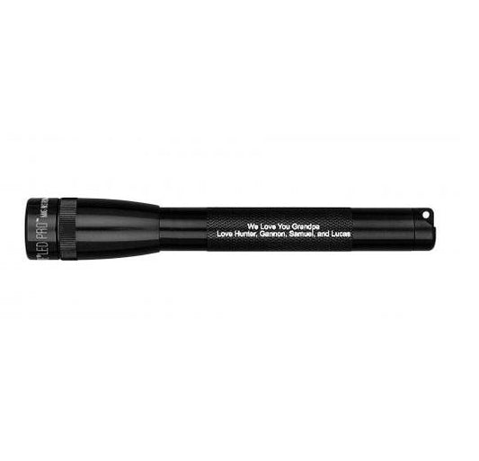 Mini Maglite Pro LED Flashlight - Black - Custom Engraving