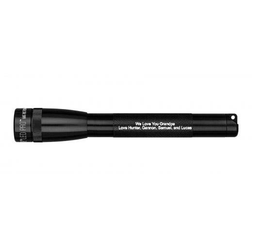 Mini Maglite Pro LED Flashlight - Black - Custom Engraving