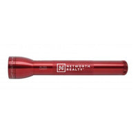 Red ML300L 3-Cell D flashlight with Network Realty engraving