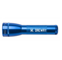 Blue ML25LT LED 2-Cell C flashlight with custom engraving