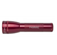 Red ML25LT LED 2-Cell C flashlight engraved with PAMMIE